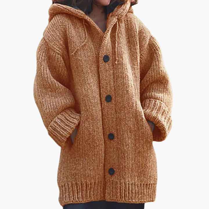 Cardigan long à capuche pour femmes