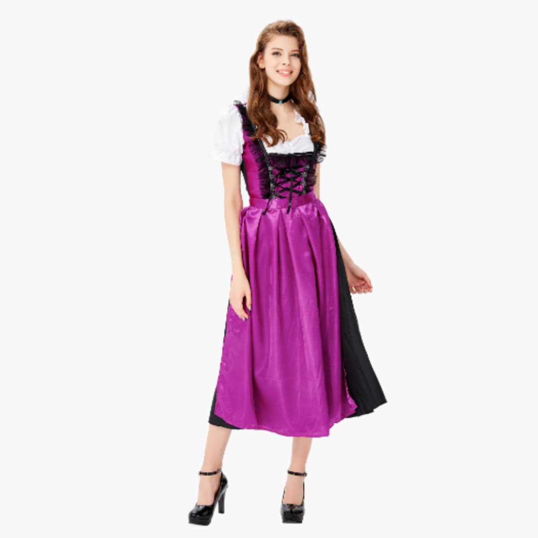 Robe dirndl brodée pour femmes - Oktoberfest 2025
