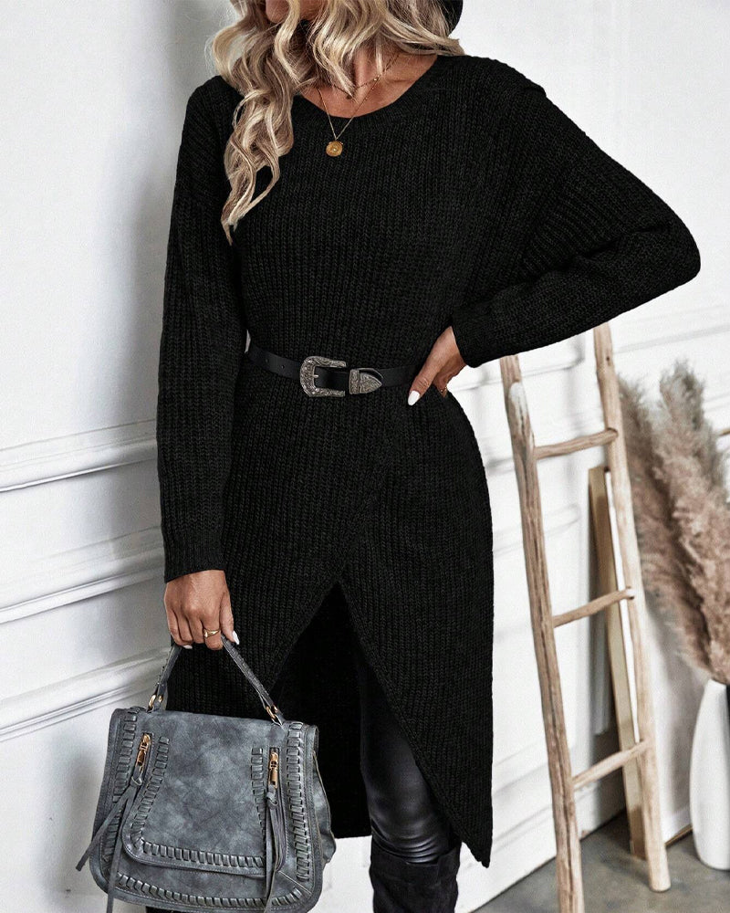 Elin | Robe en tricot élégante pour femmes, longue et confortable à porter