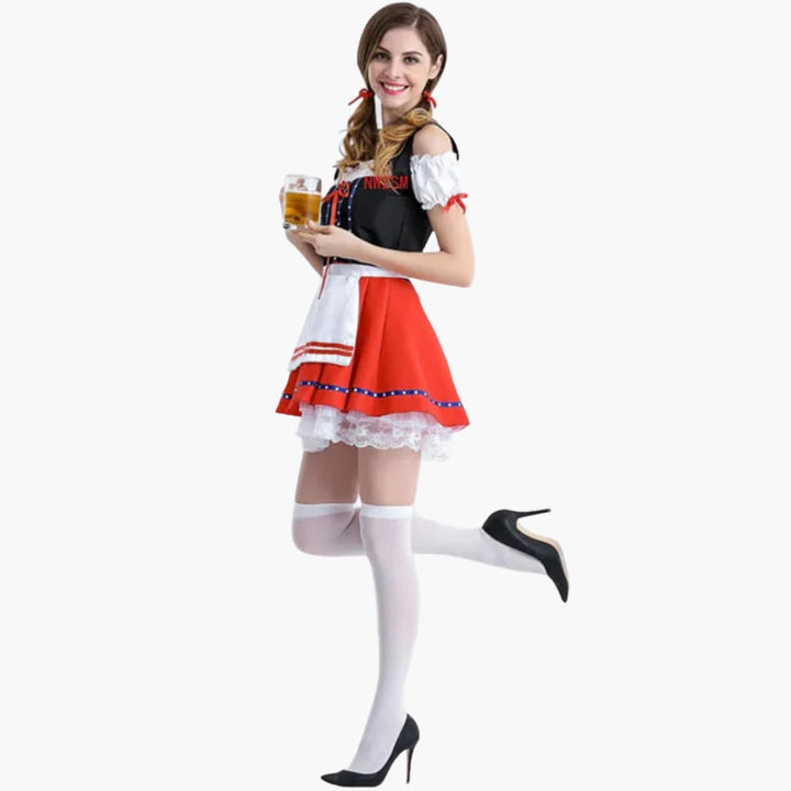 Robe Dirndl ornée de dentelle pour femmes - Oktoberfest 2025