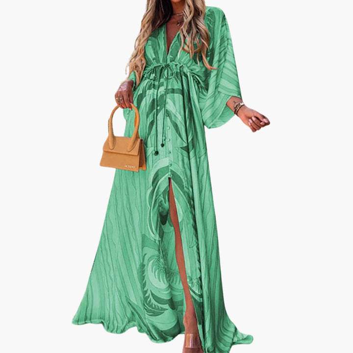 Robe d'été colorée - Robe maxi pour femmes avec imprimé floral
