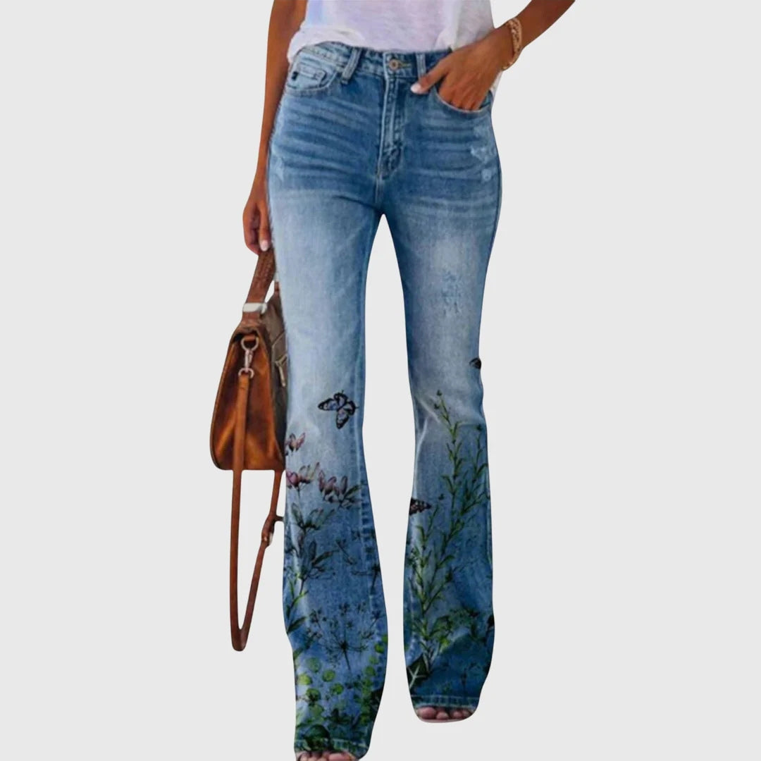 Nicole | Jeans Skinny Imprimé Fleurs pour Femmes