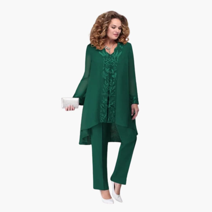 Ensemble 3 pièces brodé pour femmes