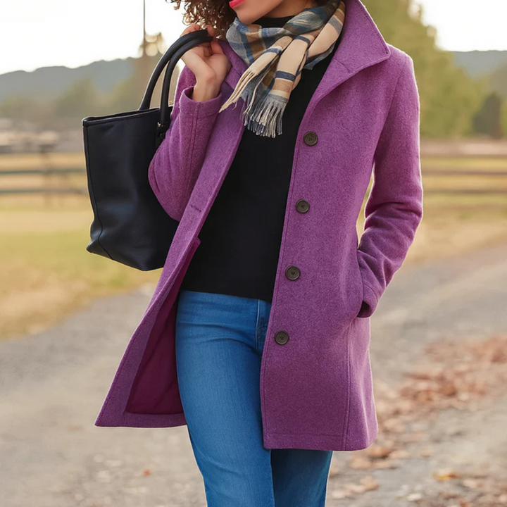 Elena | Manteau Classique à Boutons pour Femmes