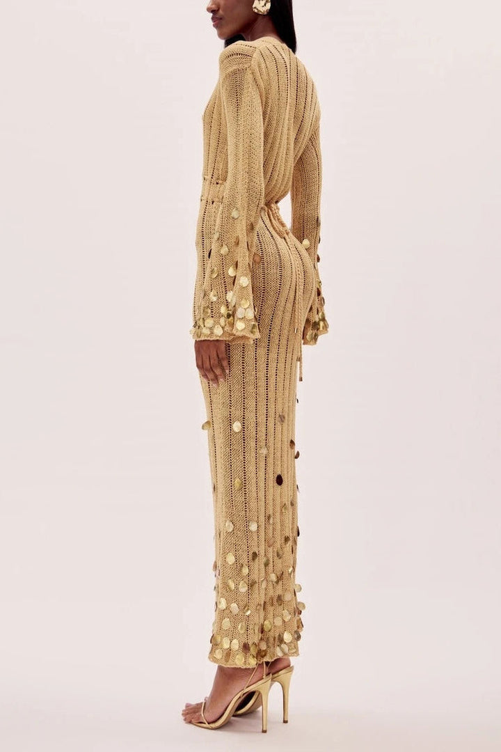 Dolly | Robe maxi en tricot avec silhouette féminine