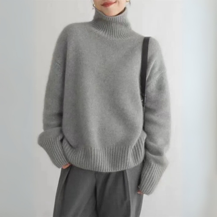 Pull Femme | Tricot Classique avec Col Roulé