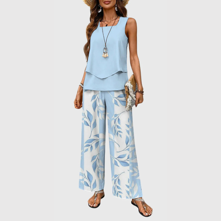 Karin | Ensemble Deux Pièces Pantalon Large Femme