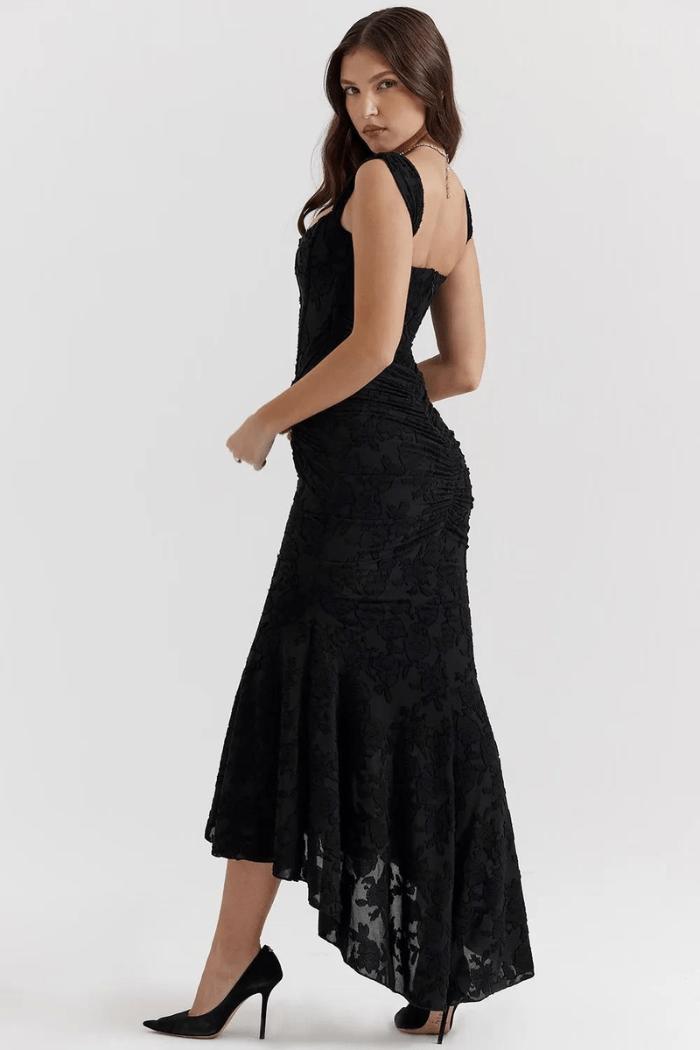 Annika | Robe Maxi Corset Femme Volants – Élégante Robe Maxi Corset 2026