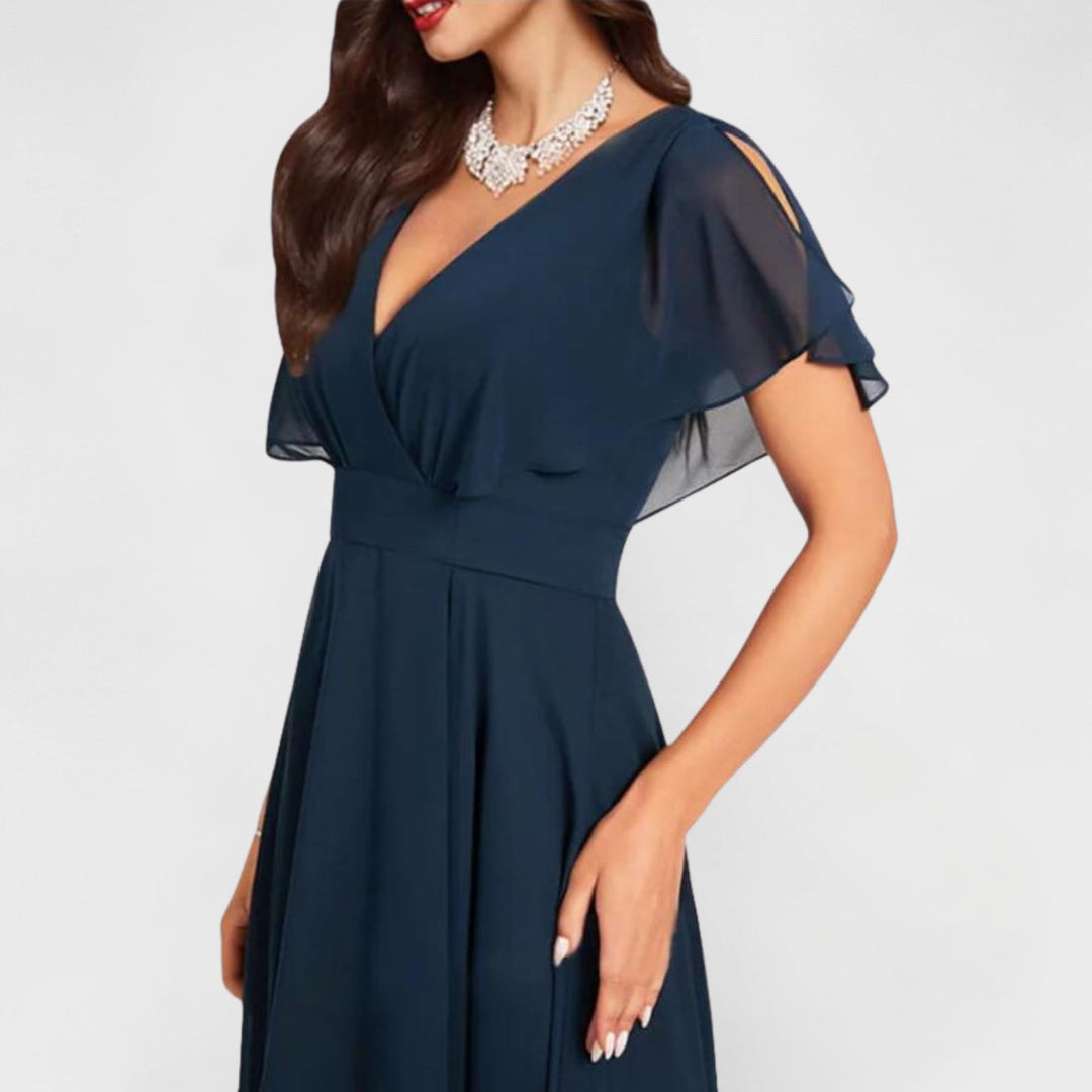 Valerie | Robe Maxi Élégante avec Décolleté en V Fluide