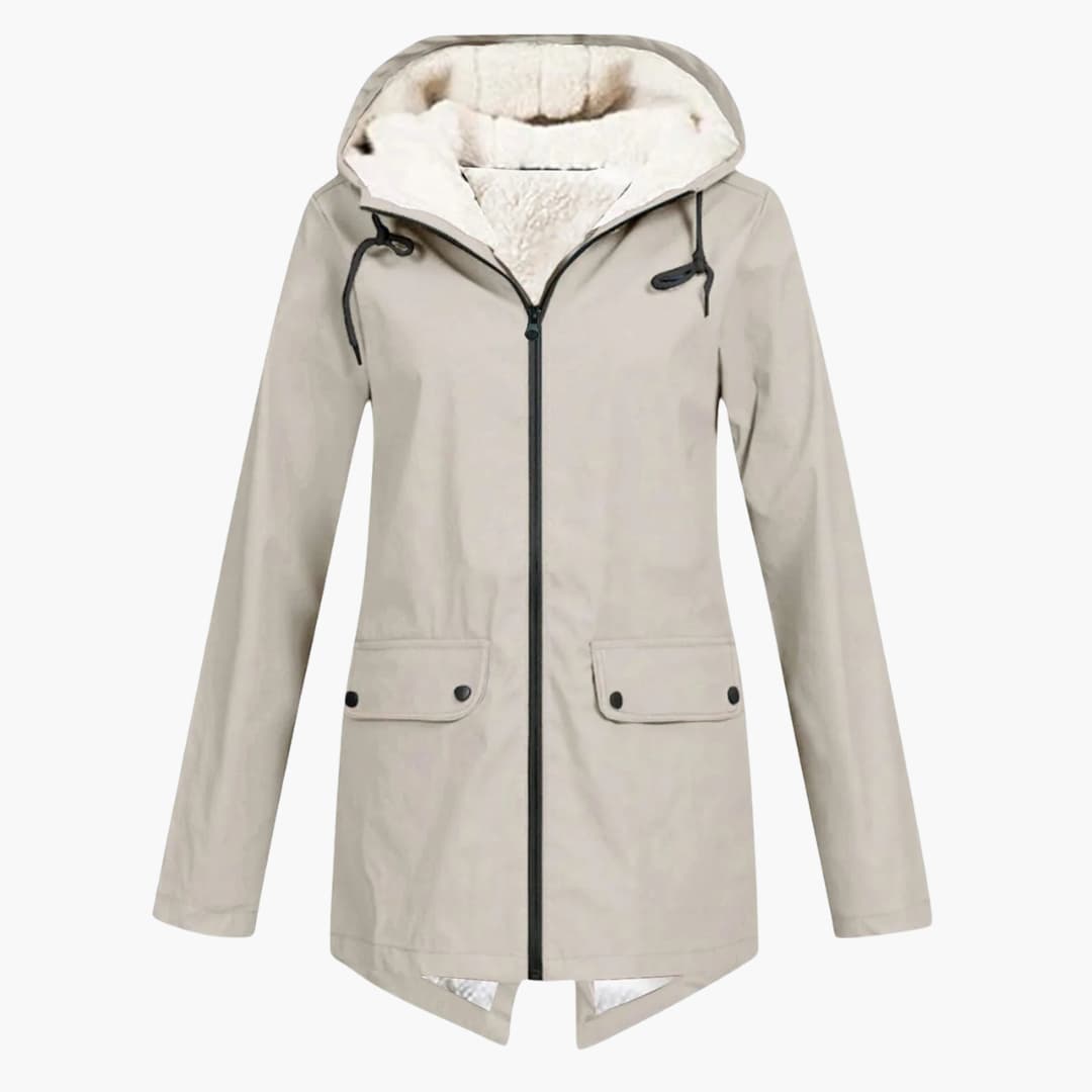 Trench-coat déperlant avec capuche pour femmes