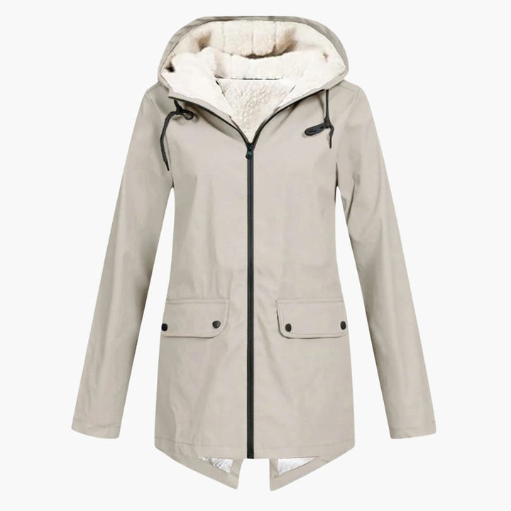 Trench-coat déperlant avec capuche pour femmes