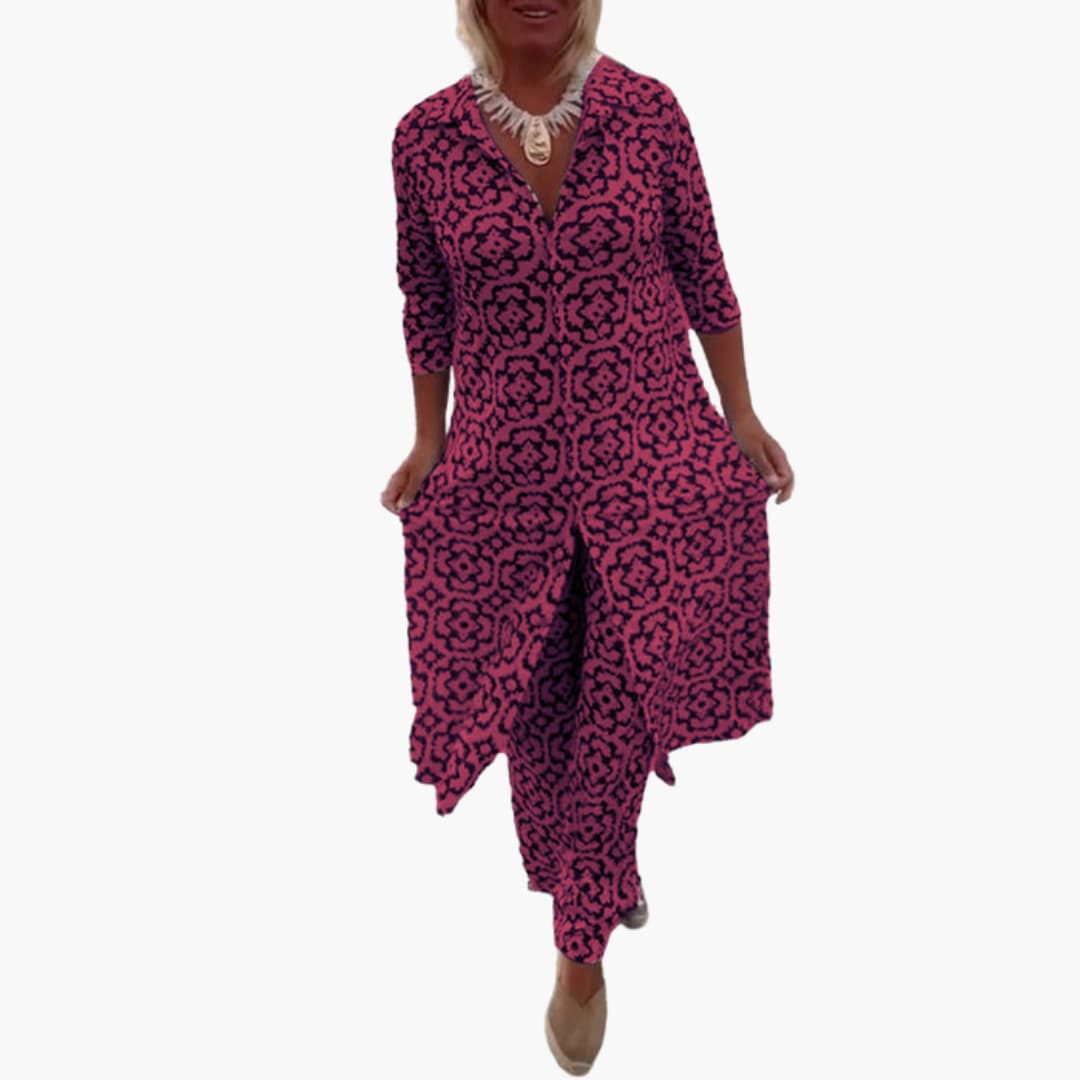 Ensemble à motifs géométriques - Pour les dames avec style et confort