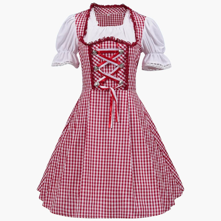 Robe Dirndl à motif carreaux pour femmes - Oktoberfest 2025