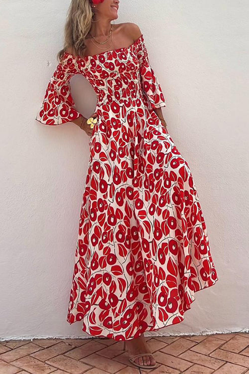 Ingrid™ | Robe Maxi Sans Épaules avec Manches Cloche