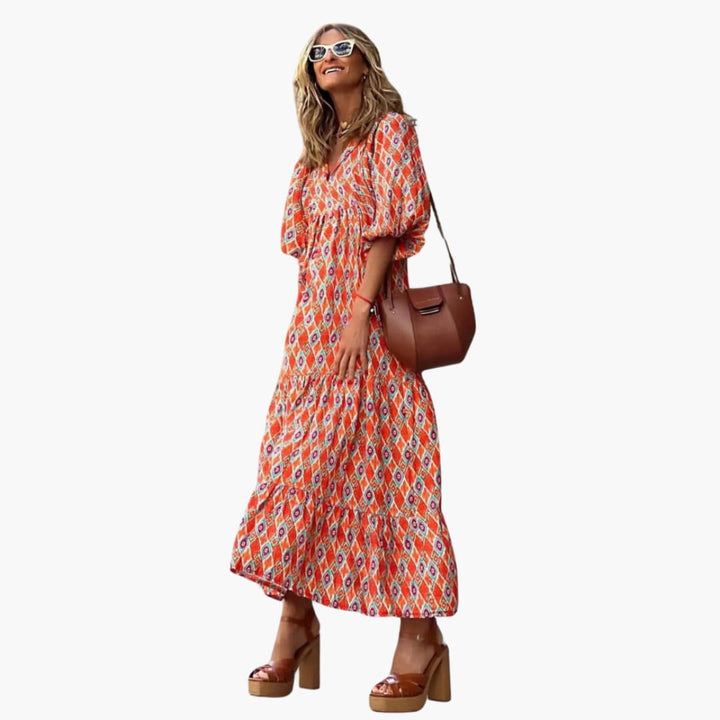 Robe maxi boho pour femmes - Motif floral & coupe décontractée