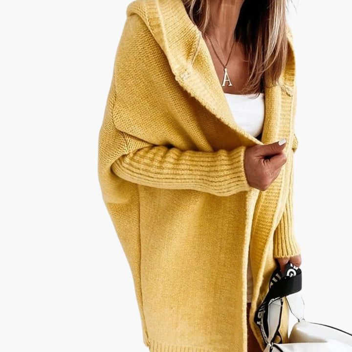 Cardigan en tricot avec capuche pour femmes