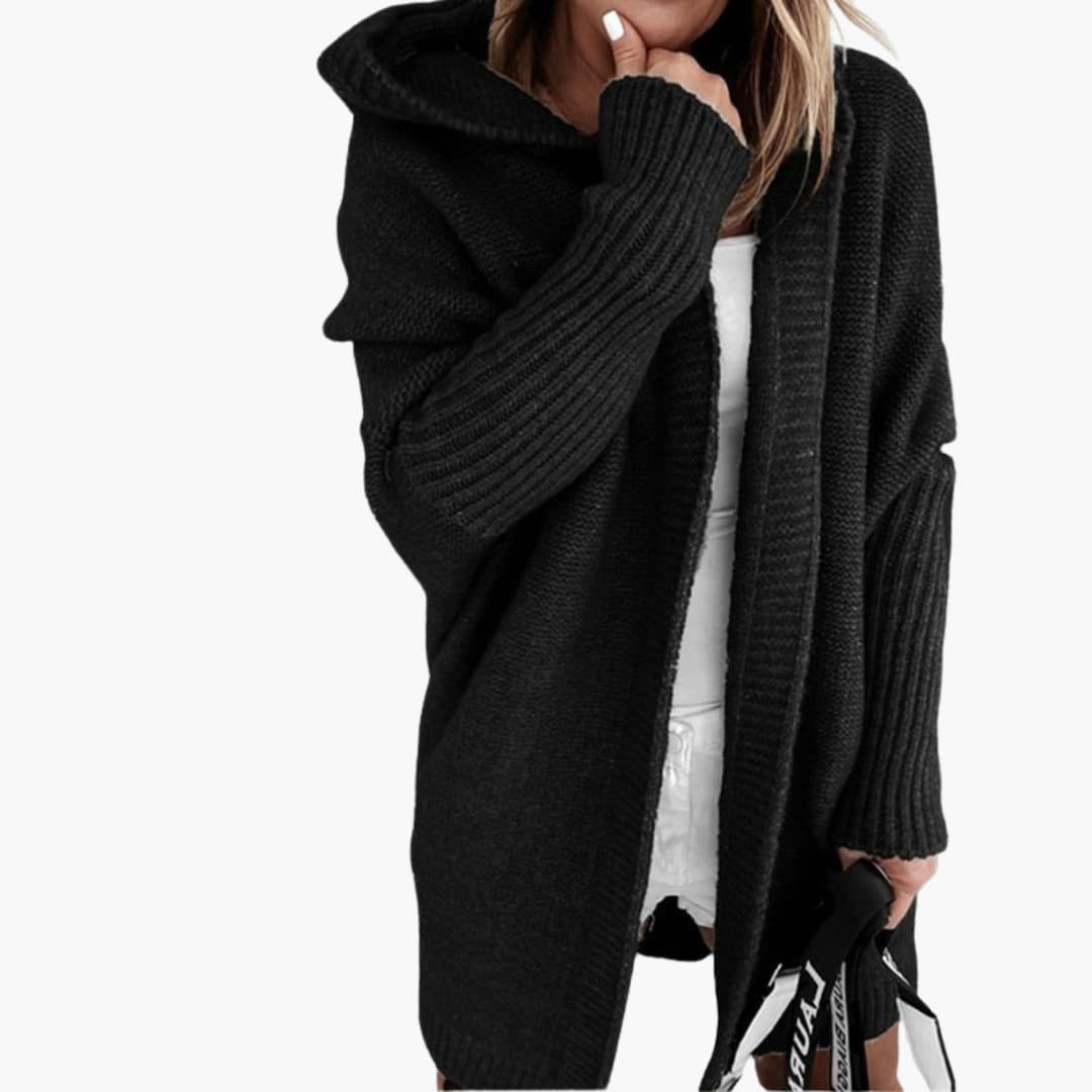 Cardigan en tricot avec capuche pour femmes