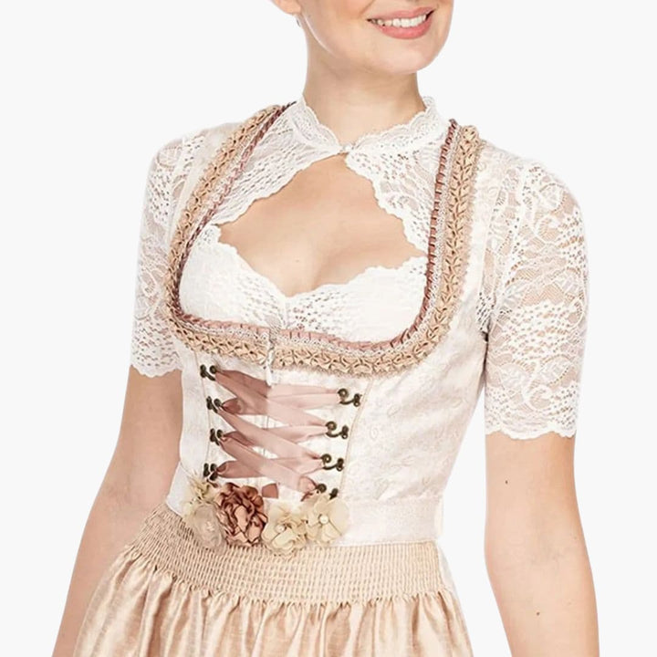 Blouse en dentelle pour dirndl avec décolleté pour femmes - Oktoberfest 2025
