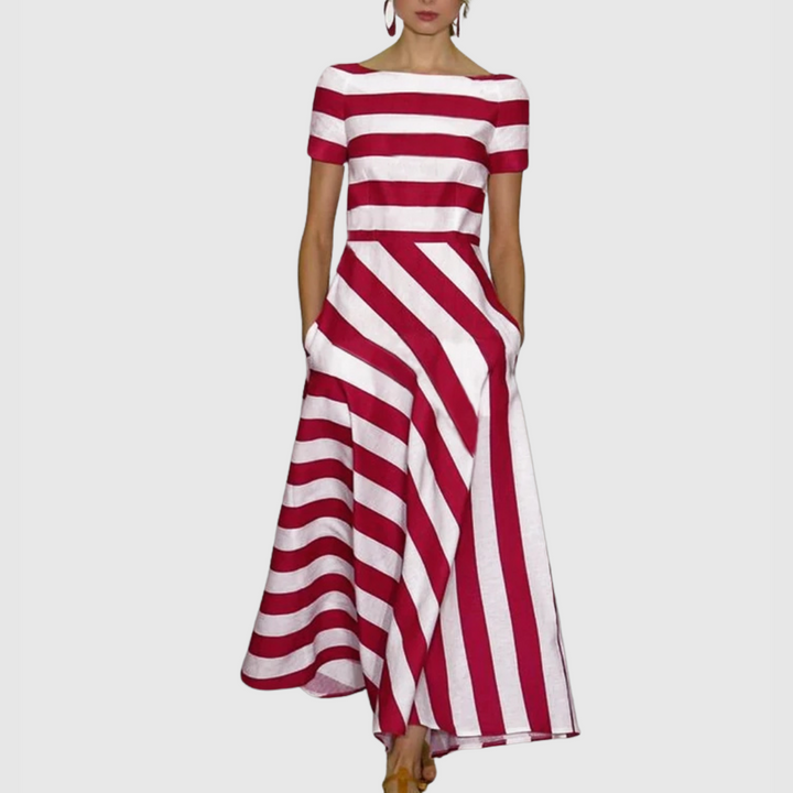 Vonda - Robe maxi sans épaules à rayures Madeline