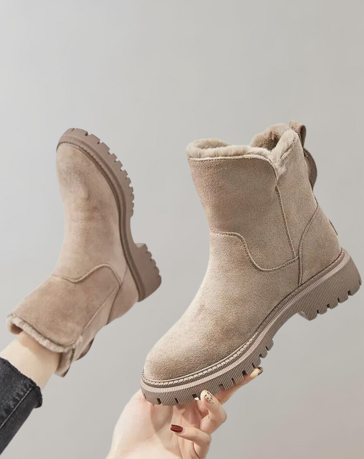 Bottes en coton élégantes et confortables avec fermeture éclair à franges pour femmes
