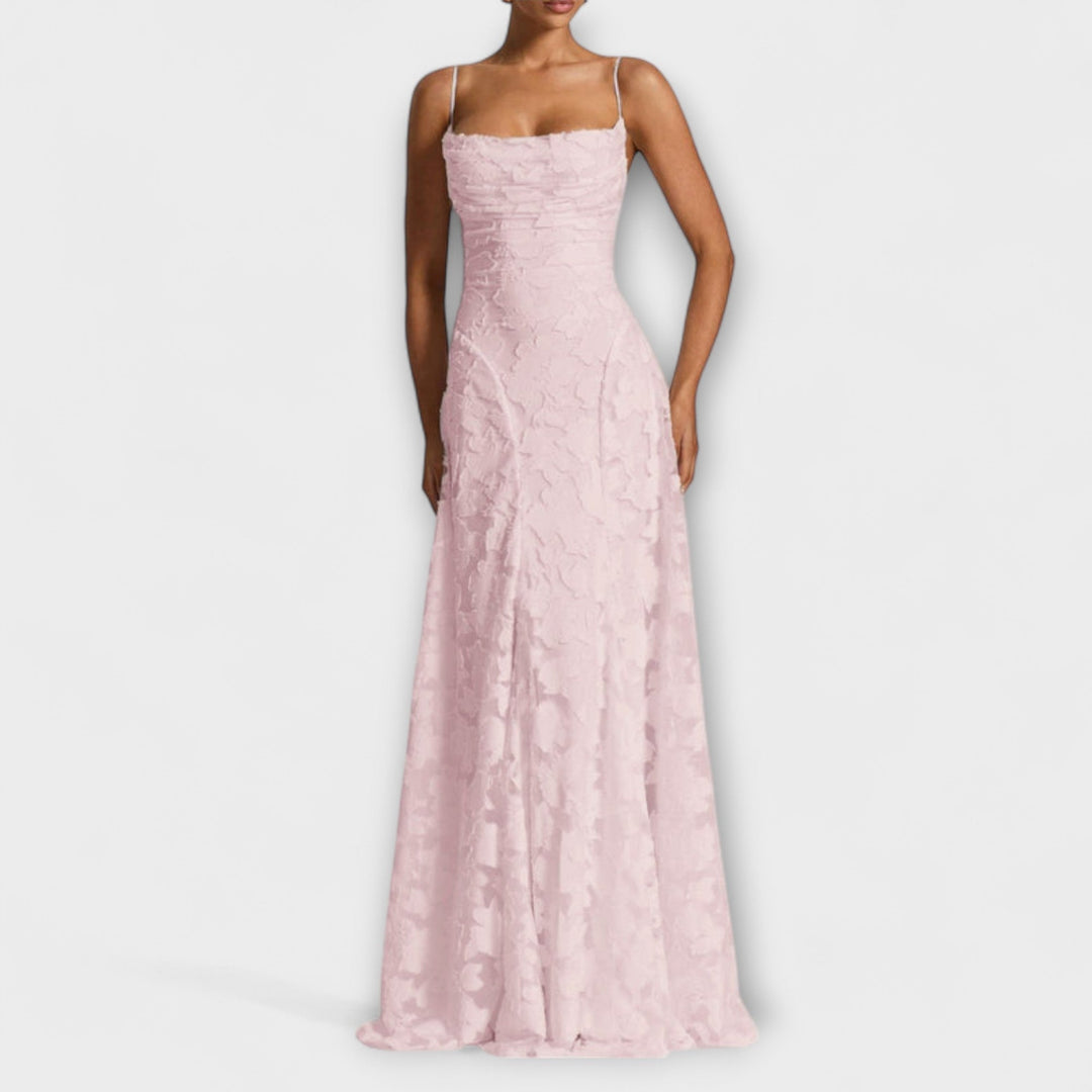 Emberly - Robe maxi en jacquard élégante pour des occasions spéciales