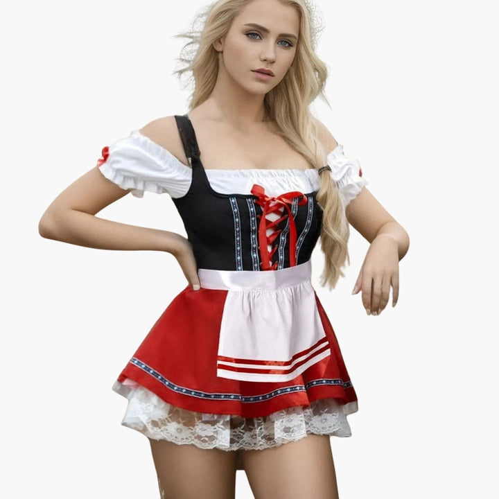 Robe dirndl courte pour femmes - Oktoberfest 2025