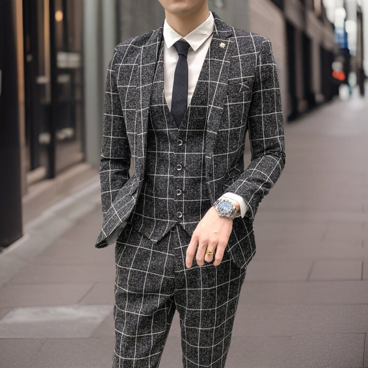 Costume de mariage pour hommes en 3 pièces | À carreaux
