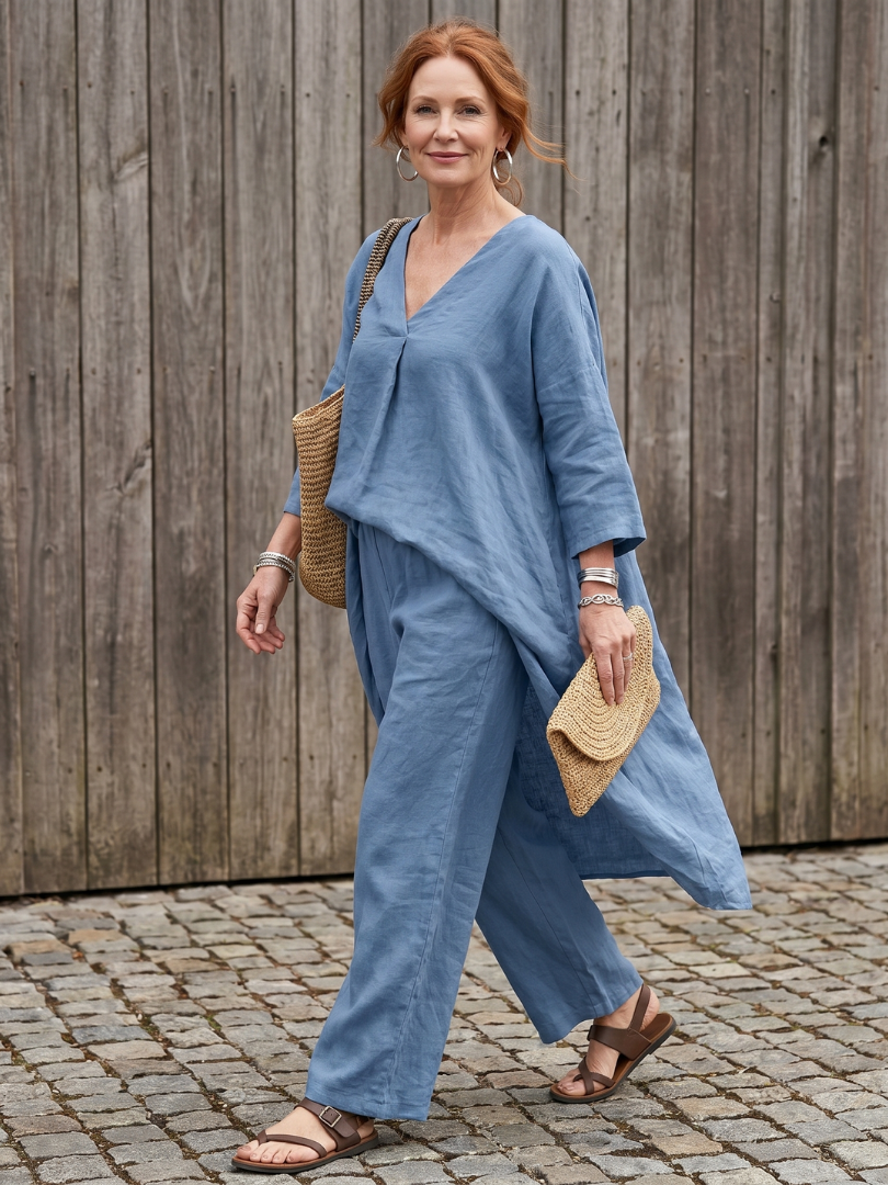Onyx | Haut tunique ample avec ensemble de pantalons larges
