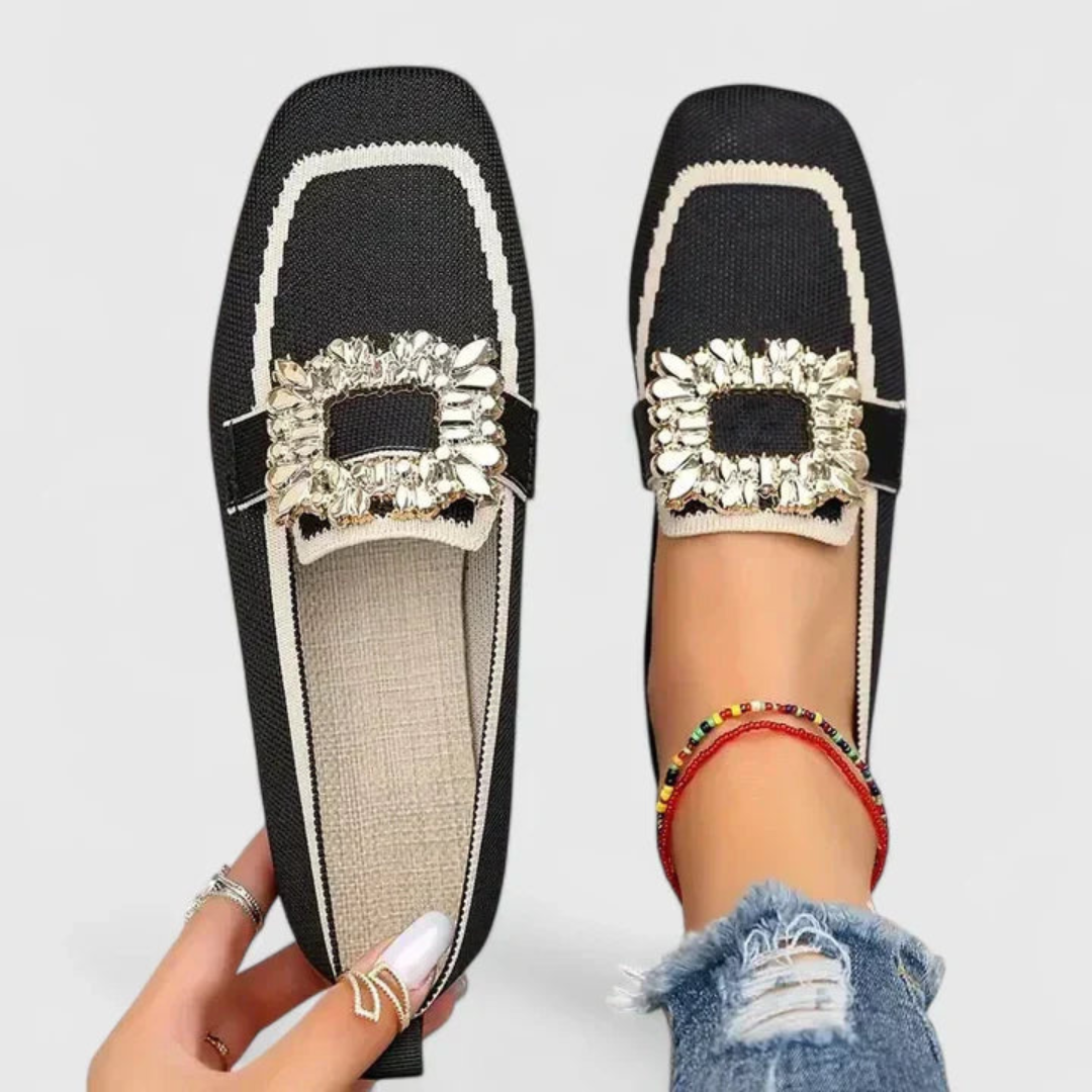 Doris | Mocassin à enfiler pour femmes avec boucle en cristal