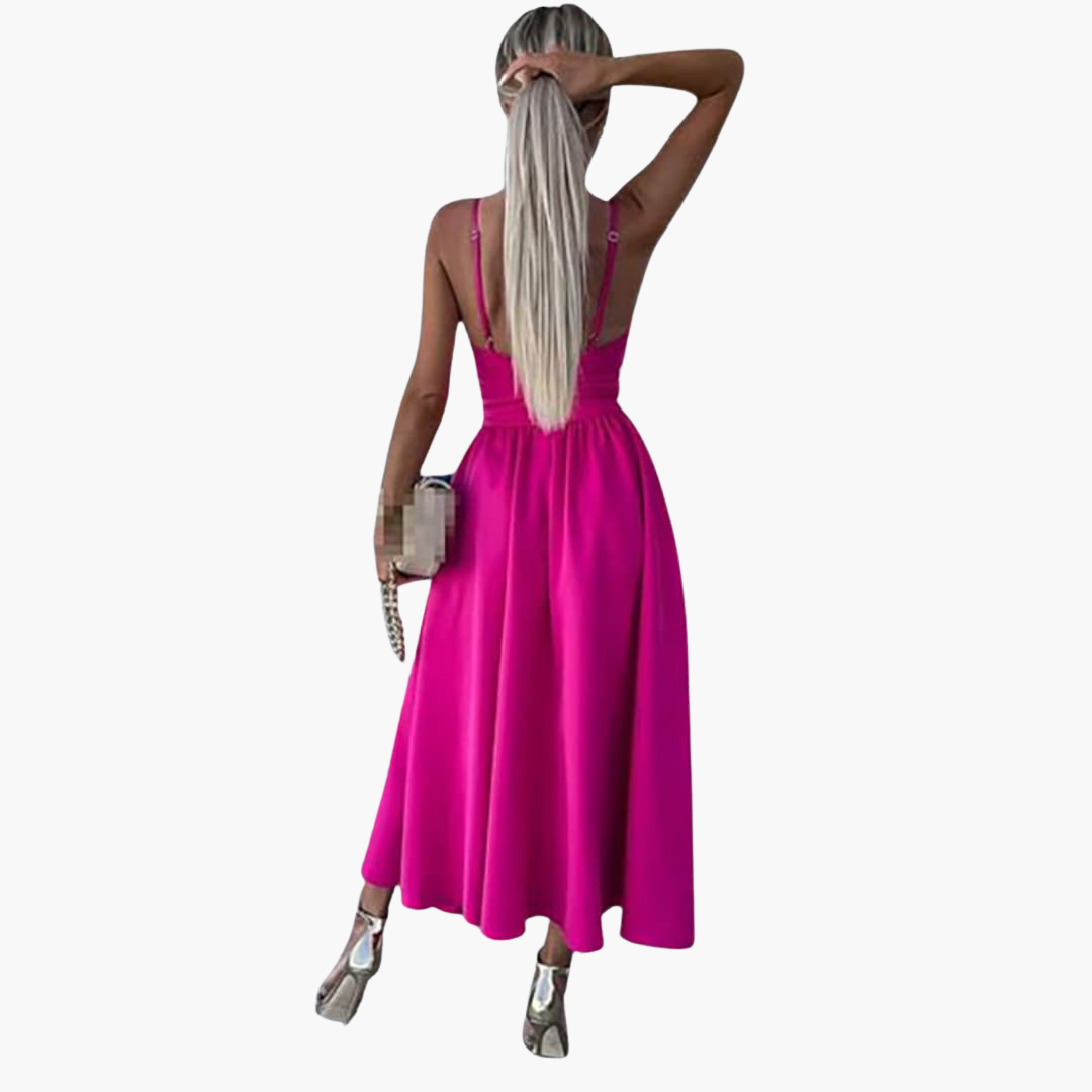 Robe midi élégante pour femmes – Robe d'été à bretelles