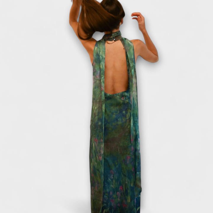 Maisie - Robe maxi imprimée Monet Iris