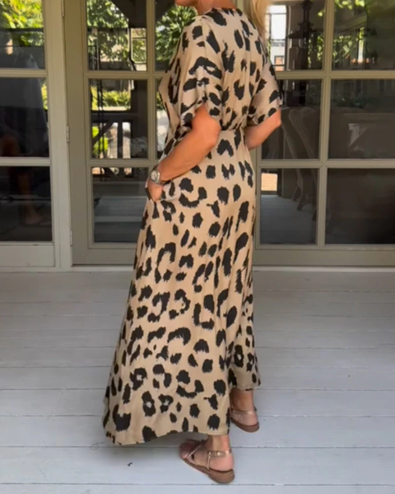 MAYLORA™ | Robe Maxi à Motif Léopard