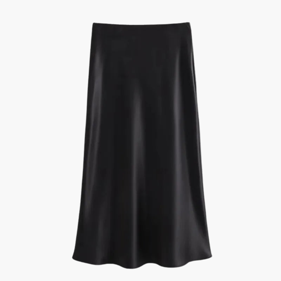 Jupe midi en satin fluide pour femmes
