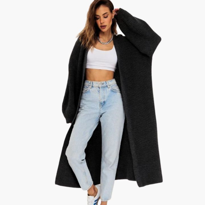 Gilet long pour femmes avec devant ouvert
