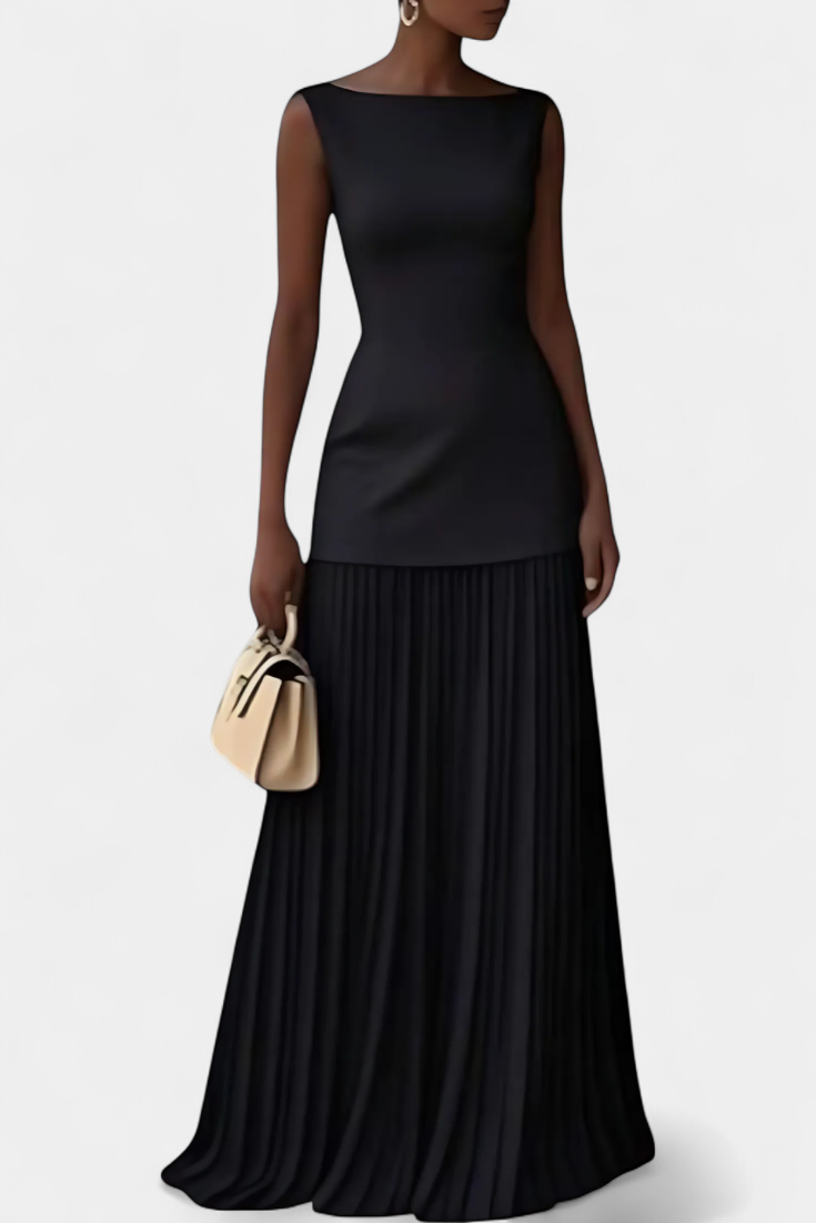 Robe de soirée maxi en chiffon Silvana avec plis