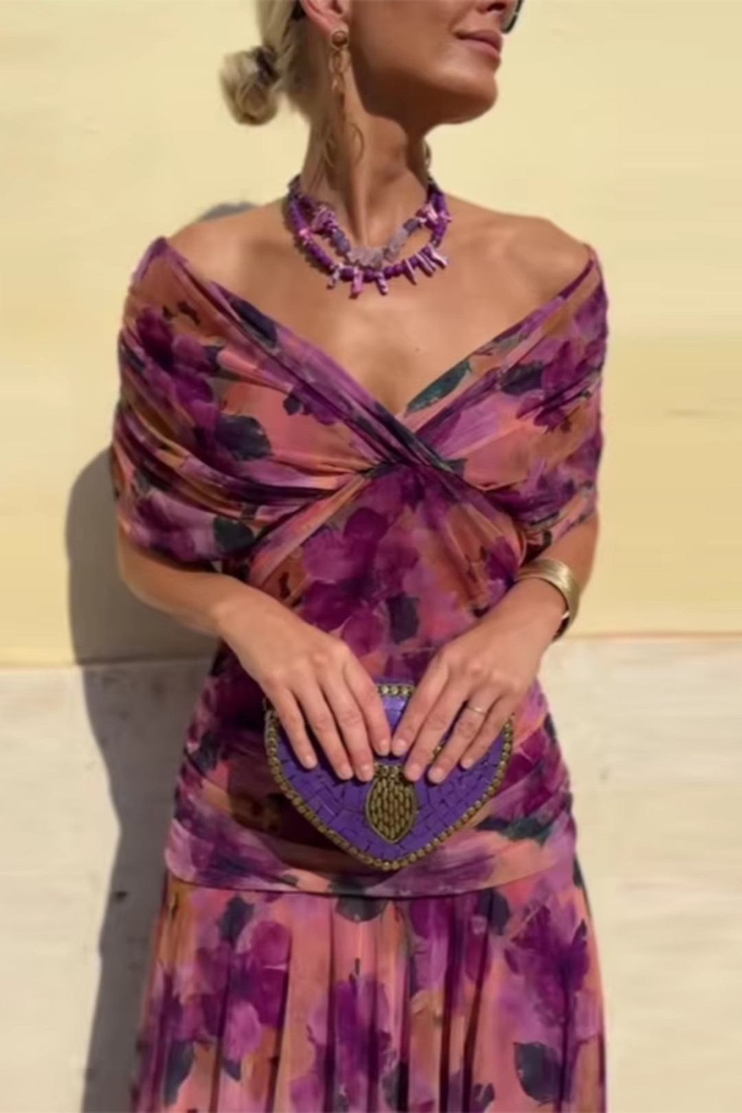 Louise | Robe maxi élégante pour les fêtes avec décolleté en V
