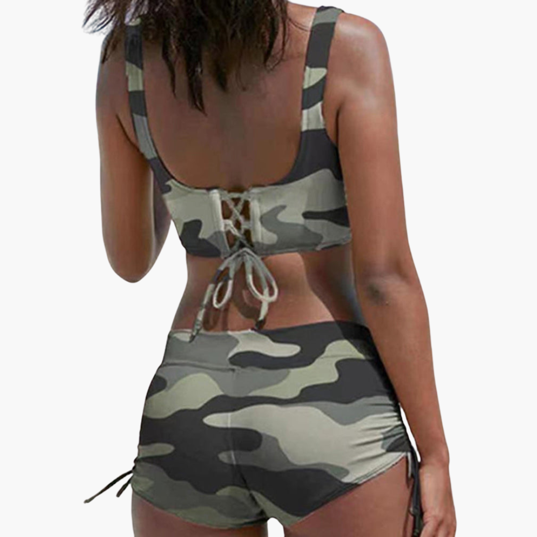 Haut de bikini twist avec shorts - Ensemble pour femmes pour l'été