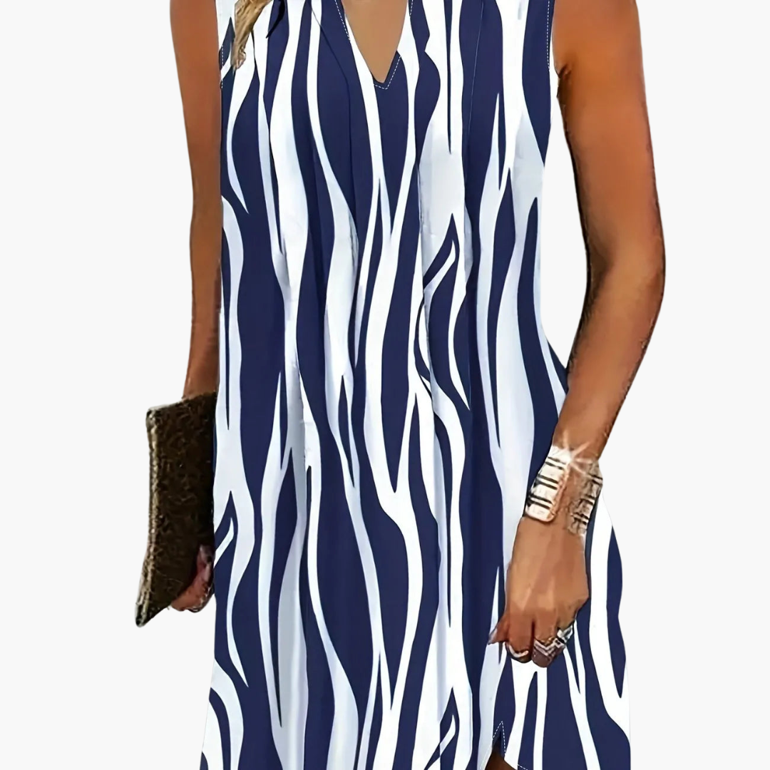 Robe mini rayée - Robe sans manches pour femmes pour l'été