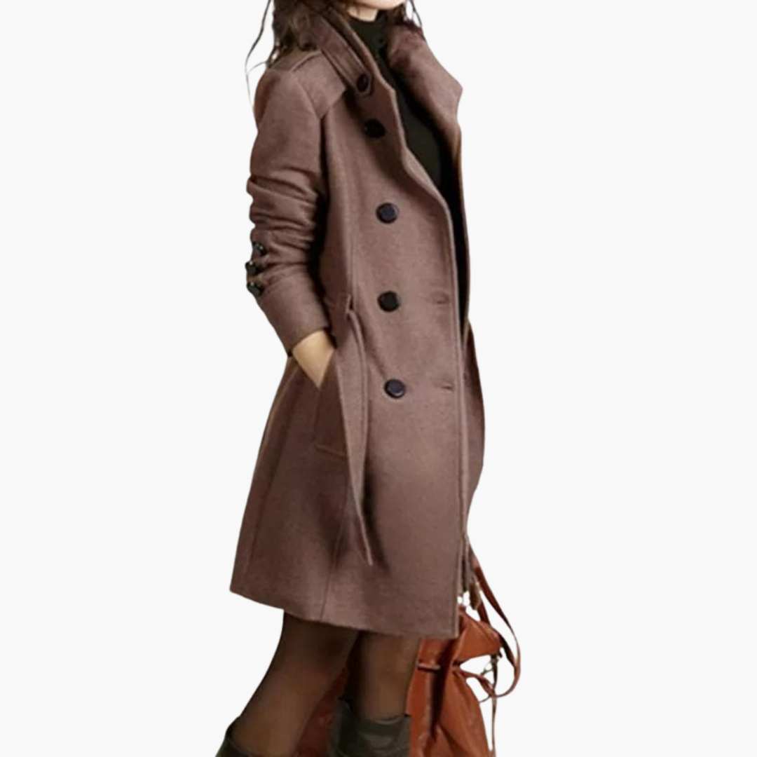 Trench-coat pour femmes avec ceinture et double boutons