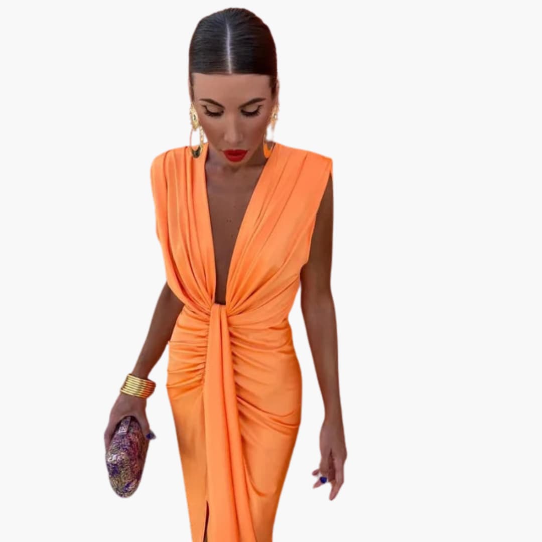 Robe plissée élégante - Robe maxi pour femmes pour occasions festives