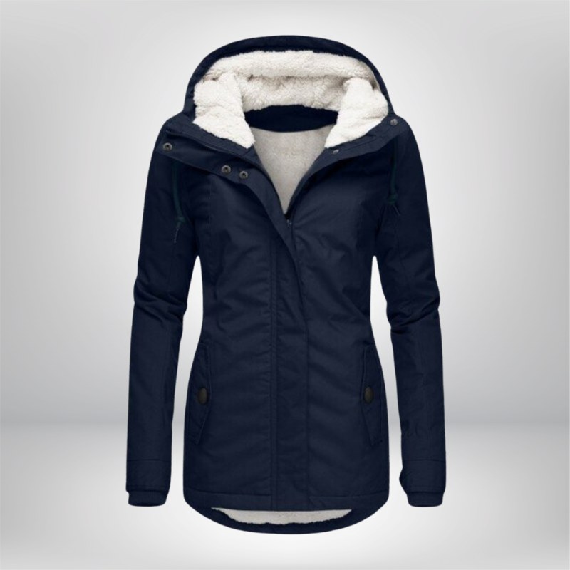 Veste d'hiver femme avec capuche | Veste de transition doublée