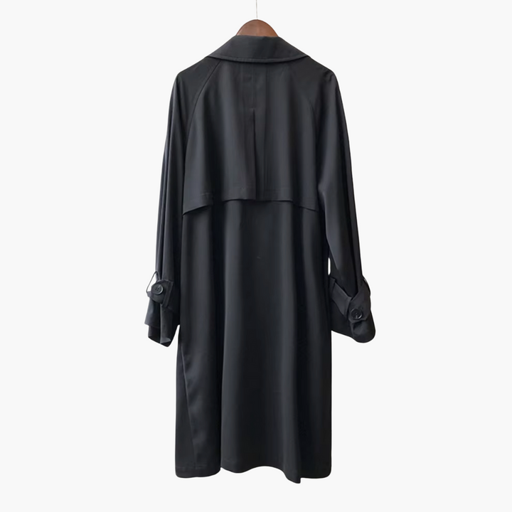 Manteau trench pour femmes avec col à revers et fermeture à double bouton