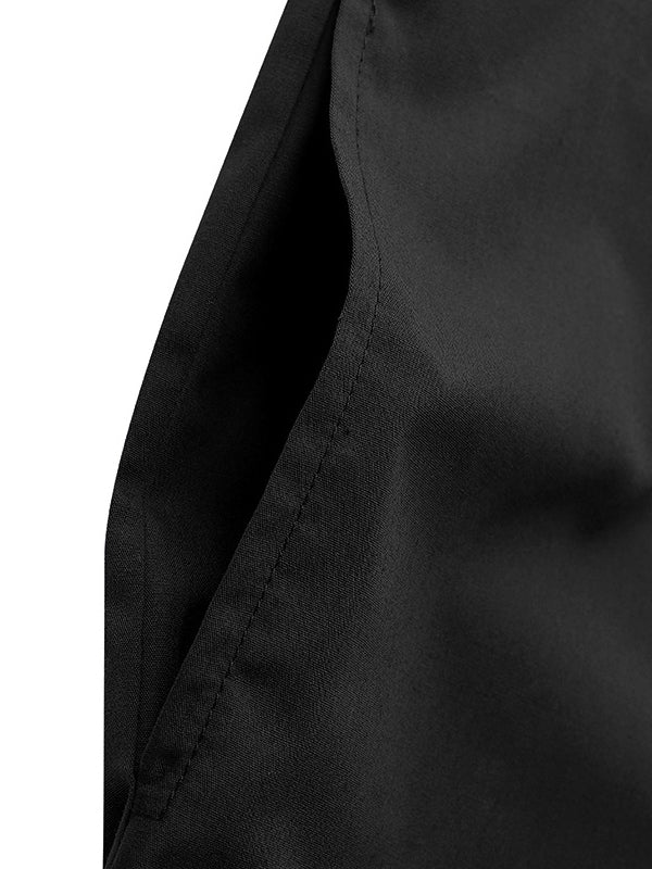 Robe longue ample à manches longues, à empiècements, à col en V, couleur unie