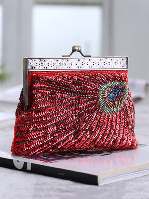 Sac à main de maquillage à paillettes géométriques urbaines 4 couleurs