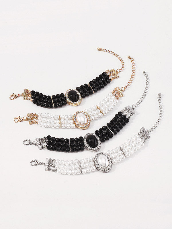 Bracelet réglable géométrique à chaîne, à strass