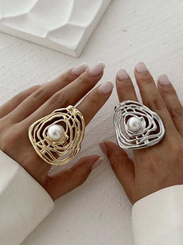 Bague géométrique ajourée