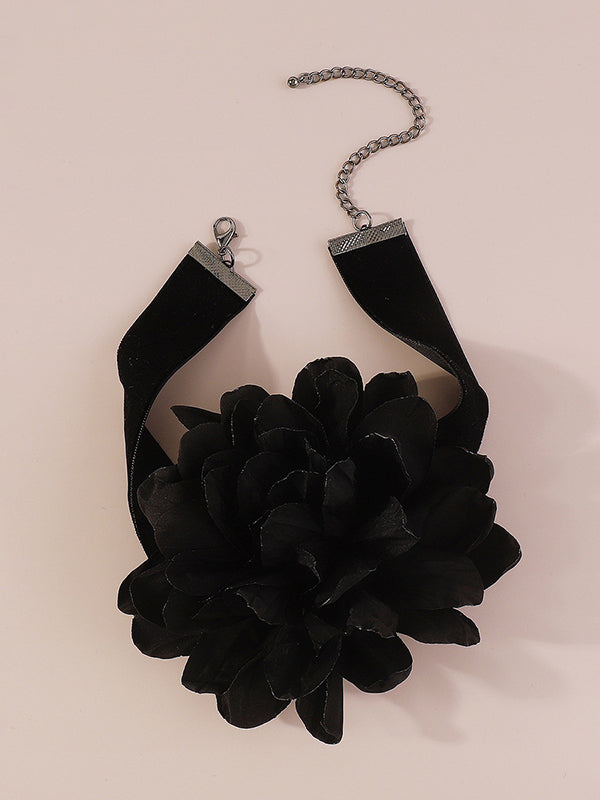 Collier à chaîne, à fleurs en 3D