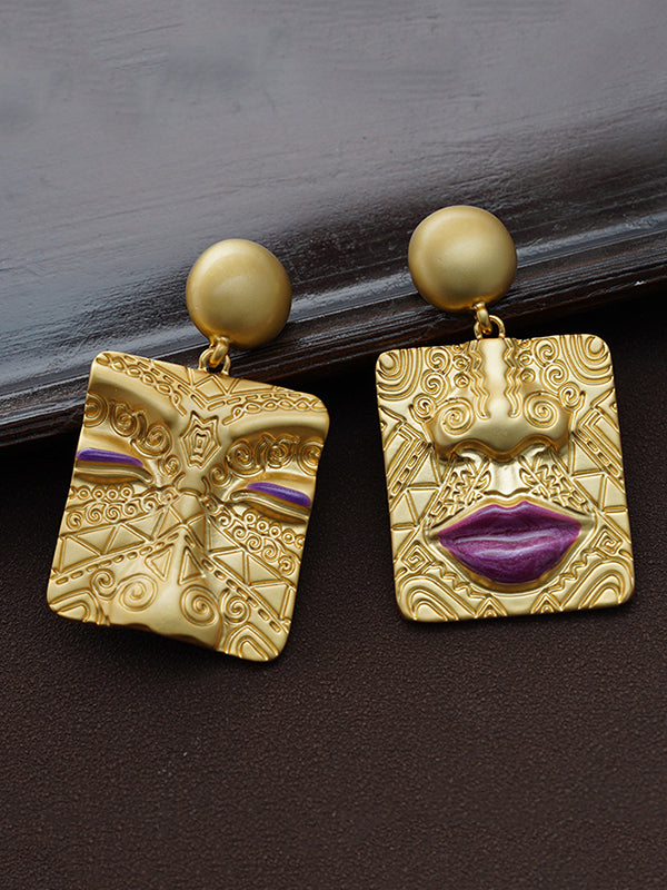 Boucles d'oreilles asymétriques gaufrées
