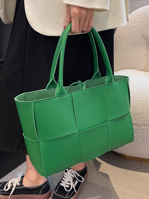 Sacs à bandoulière tissés à empiècements de couleur unie