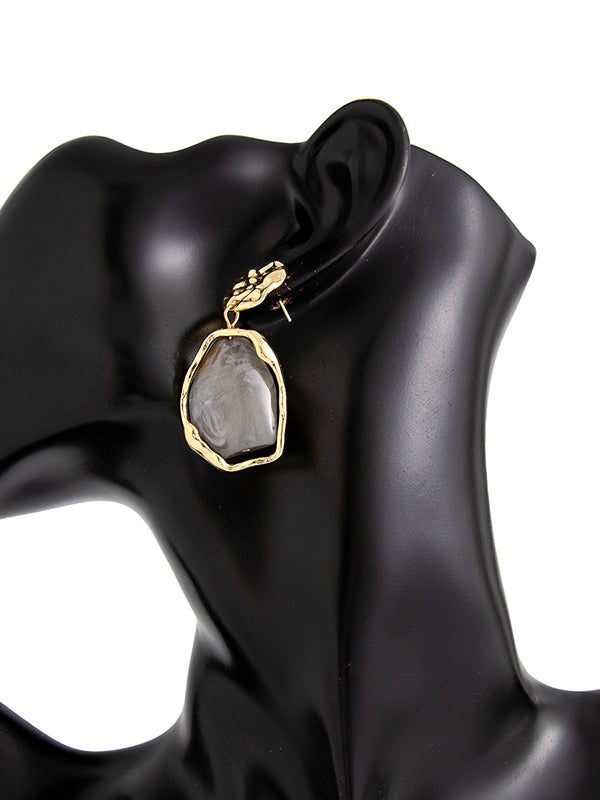 Boucles d'oreilles géométriques brillantes à coupe irrégulière